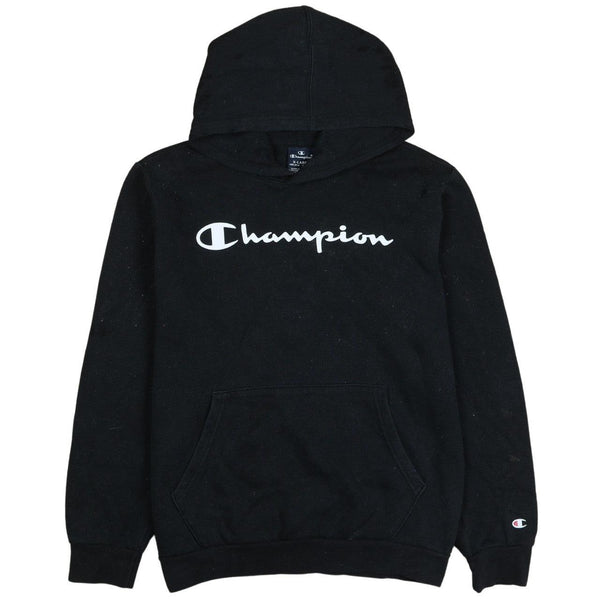 Champion 90's Black Spellout Pullover Hoodie XL Women's Retro Style