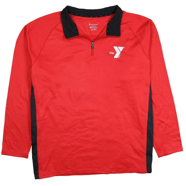 Vintage 90's Champion Men's Heavyweight Quarter Zip Sweatshirt XXL Red