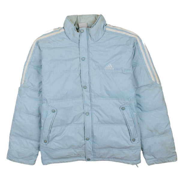 Adidas Vintage 90's Medium Blue Heavyweight Button Up Puffer Jacket