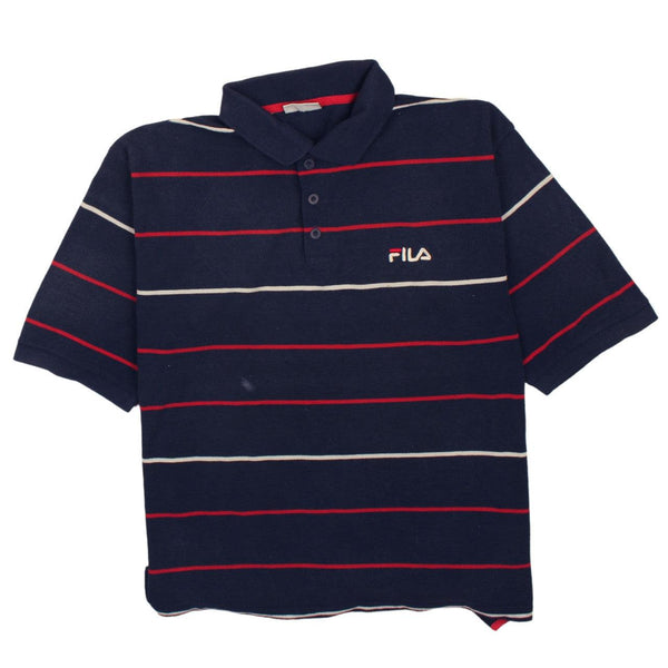 Fila Vintage 90's Navy Blue Men's XLarge Polo Shirt w/ Button Accent