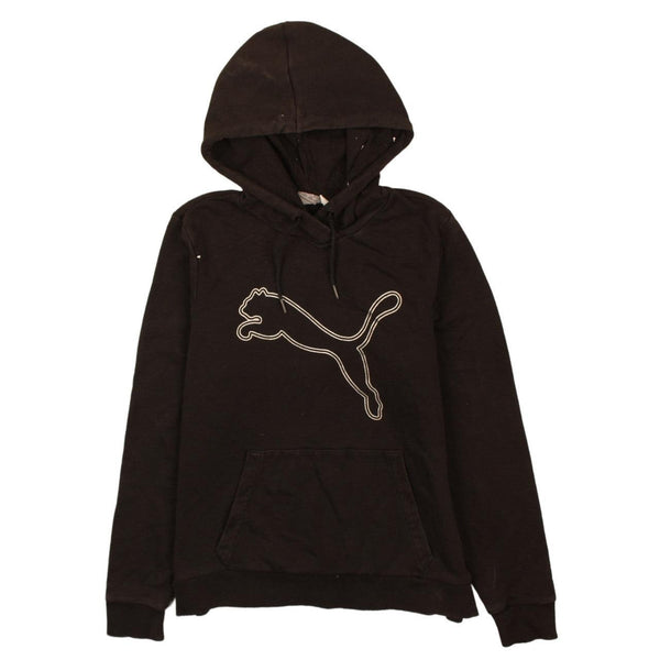 Puma 90's Vintage Women's Spellout Black Pullover Hoodie Large