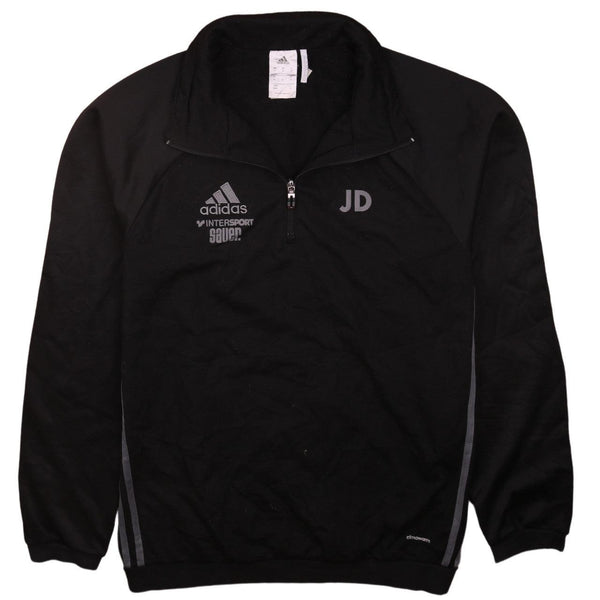 Adidas Vintage 90's Black Heavyweight Full Zip Sweatshirt Medium