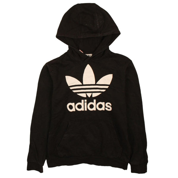 Adidas Vintage 90's Spellout Pullover Hoodie Black Women's Large