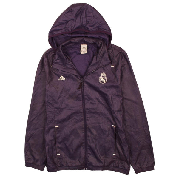 Adidas 90s Real Madrid Full Zip Windbreaker Purple Men's Medium
