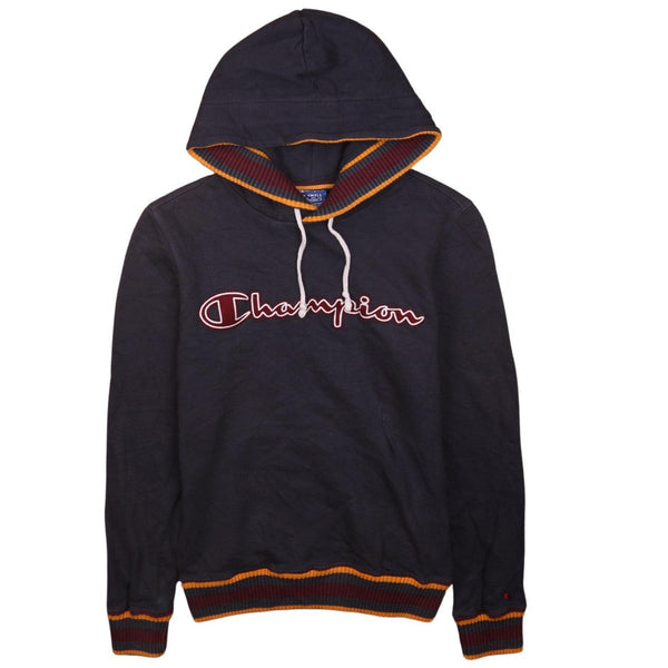 Vintage Champion 90's Navy Blue Spellout Pullover Hoodie XS Quality