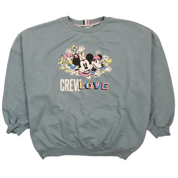 Vintage Disney 90's Mickey Mouse Crew Neck Sweatshirt XLarge Blue