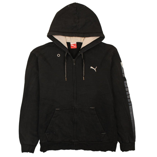 Puma Vintage 90's Black Pullover Hoodie XLarge with Drawstring Pockets