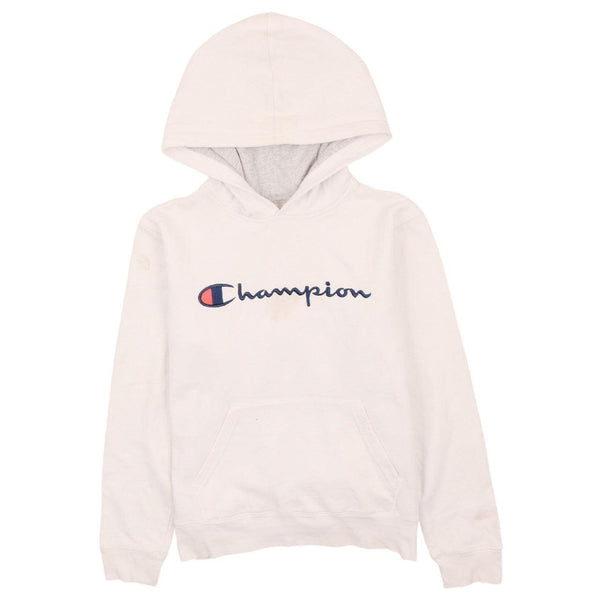Champion 90s White Large Spellout Pullover Hoodie Women’s Vintage