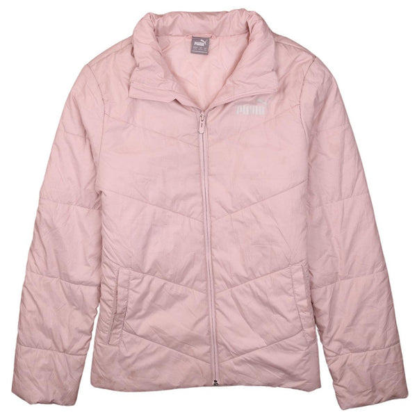 Puma 90's Pink Lightweight Full Zip Puffer Jacket Women's Large