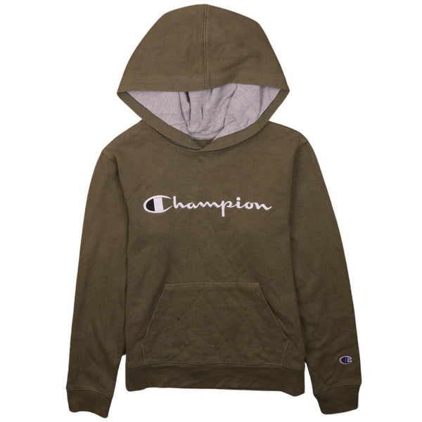 Champion 90's Vintage Spellout Hoodie Women's Large Burgundy Red Pullover