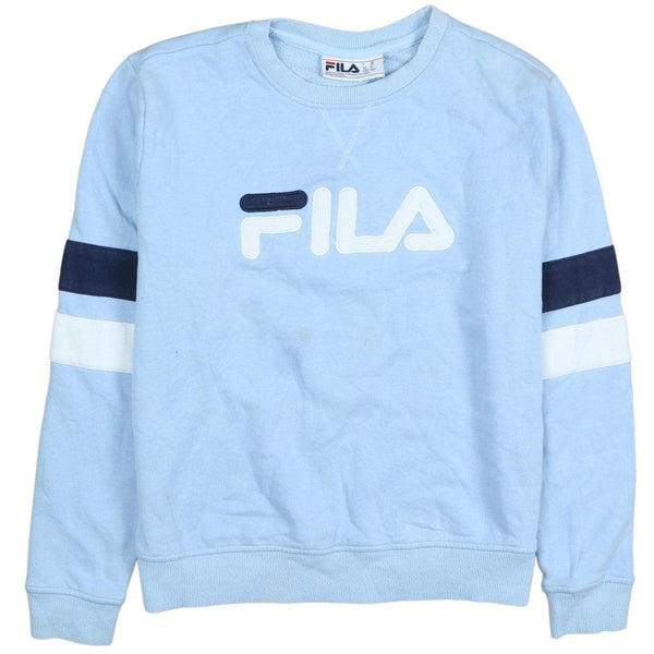 Fila 90's Vintage Blue Spellout Crew Neck Sweatshirt Men’s Medium