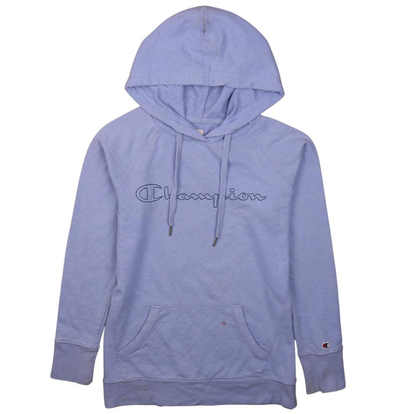Authentic 90's Vintage Champion Blue Spellout Hoodie - Small