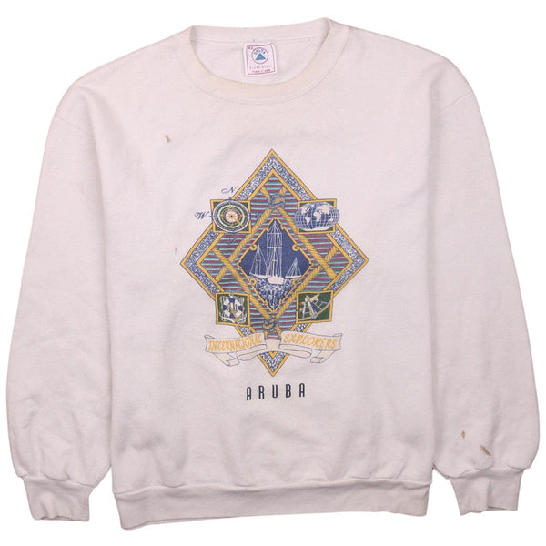 Delta 90's Vintage Heavyweight Crew Neck Sweatshirt XL White