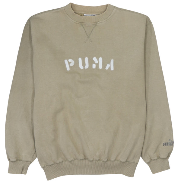 Puma Vintage 90's XXL Spellout Crew Neck Sweatshirt Beige Cream
