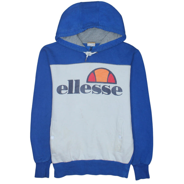 Ellesse 90's Spellout Pullover Hoodie Small Blue