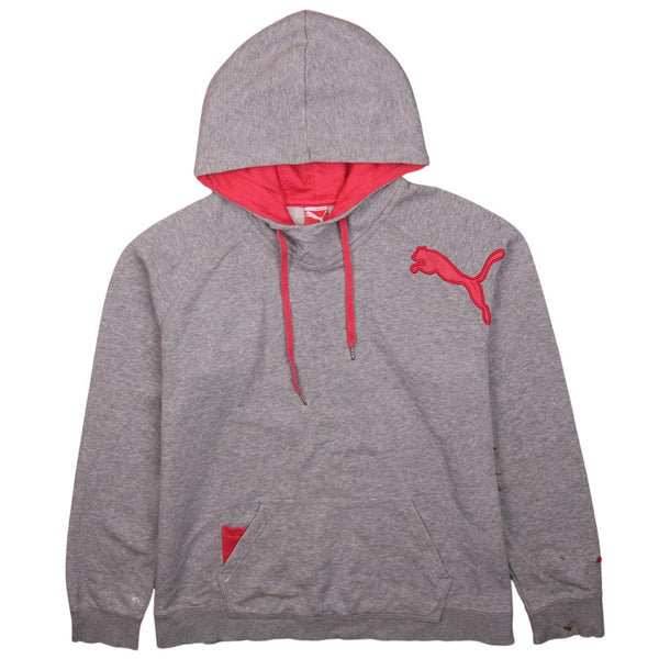 Puma 90's XLarge Grey Drawstring Pockets Hoodie, Women's Pullover