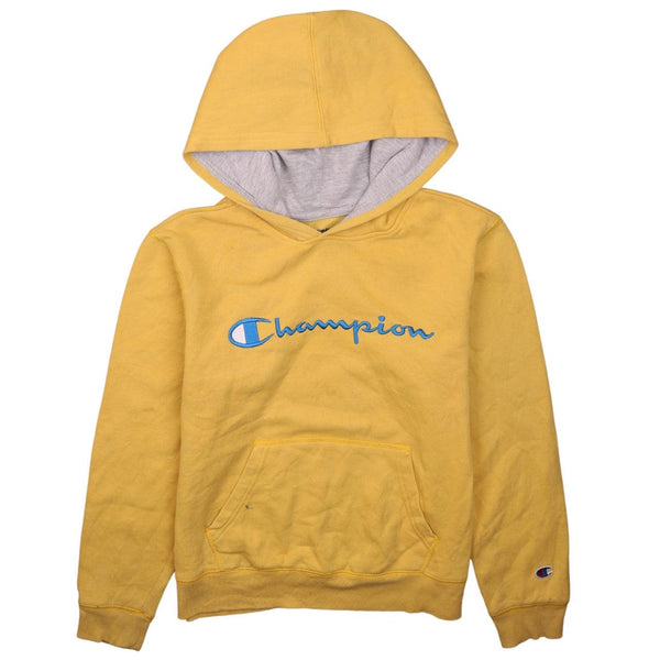 Champion Vintage 90's Yellow Spellout Pullover Hoodie Women's L
