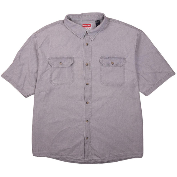 Wrangler 90's Short Sleeves Button Up T Shirt XXLarge (2XL) Grey