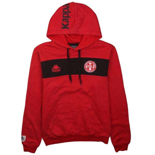 Kappa 90's Drawstring Pockets Pullover Hoodie Large Red