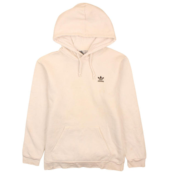 Adidas Men's 90's White Medium Drawstring Pockets Hoodie Pullover