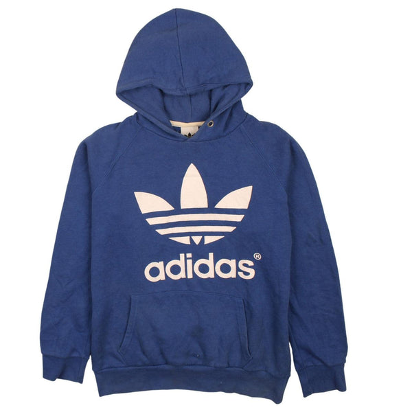 Adidas Vintage 90's Spellout Blue Hoodie XLarge Pullover Rare