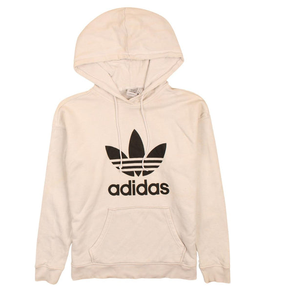 Adidas Women's 90's Spellout Pullover Hoodie XS White Vintage Look