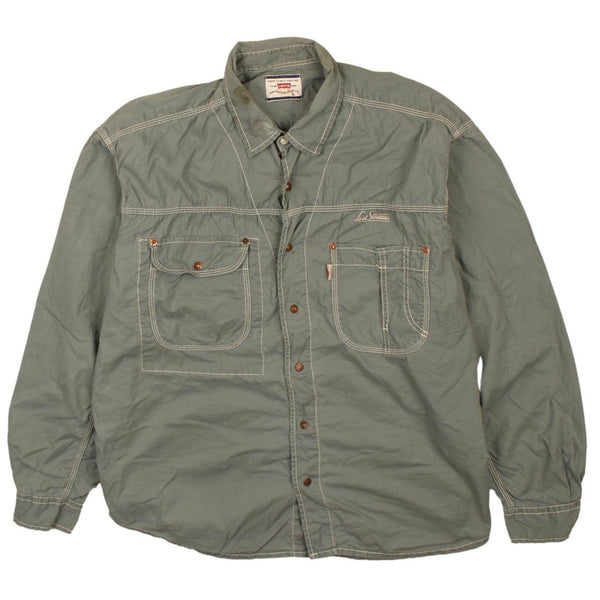 Levi's 90's Long Sleeves Button Up Shirt Large Grey