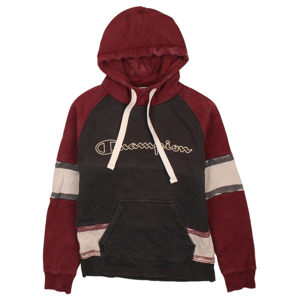 Champion 90's Spellout Pullover Hoodie Small Burgundy Red