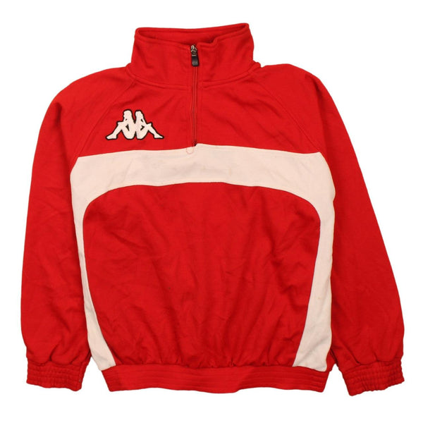 Kappa Vintage 90s Girls XLarge Red Lightweight Quarter Zip Sweatshirt