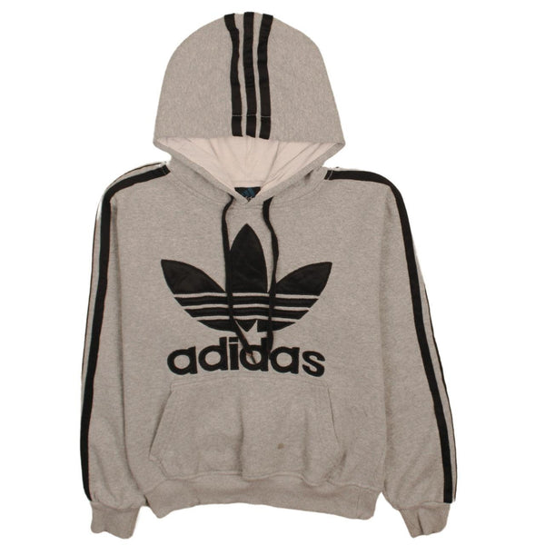 Adidas 90's Vintage Spellout Pullover Hoodie Small Grey