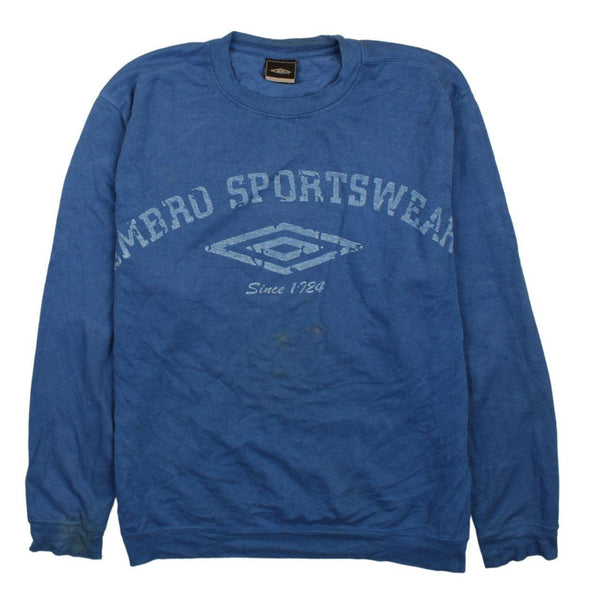 Vintage Umbro 90's Blue Spellout Crew Neck Sweatshirt Large Men's