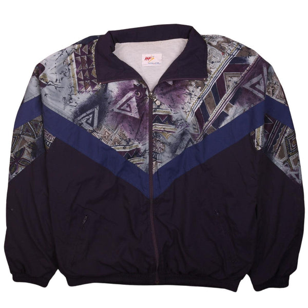 Mens Vintage 90's Active Purple Windbreaker Large Lightweight Full Zip