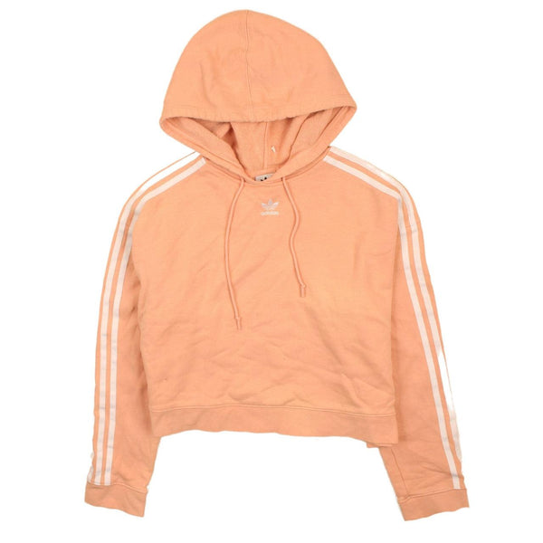 Adidas Women's 90's Pink Hoodie Striped Sleeves Pullover Medium