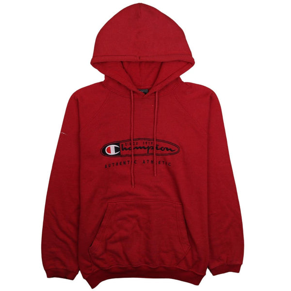 Champion 90s Vintage Red Spellout Pullover Hoodie XLarge Unisex