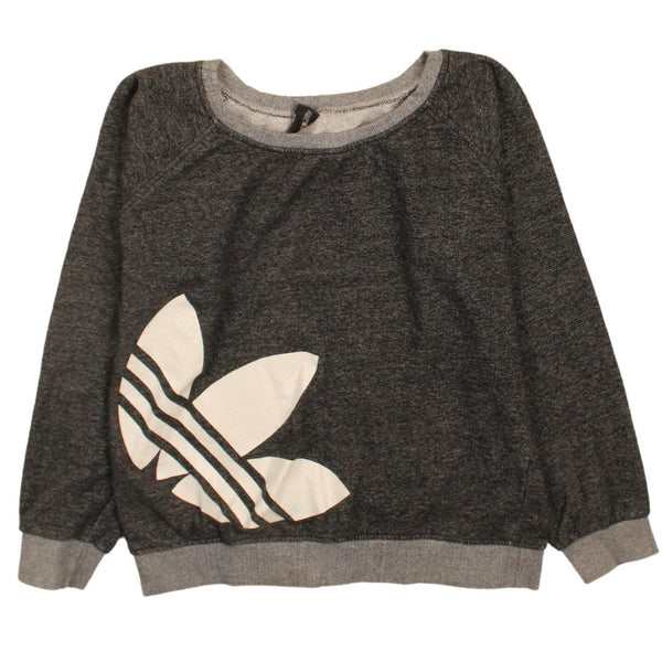 Adidas Vintage 90's Black Spellout Crew Neck Sweatshirt Womens 2XL