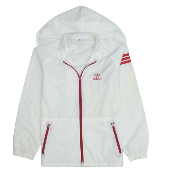Adidas 90's Vintage White Raincoat Windbreaker Men's Small