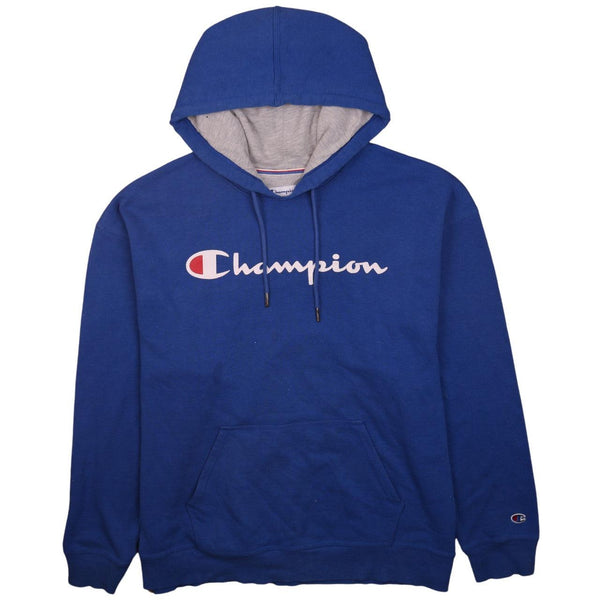 Champion 90's Spellout Pullover Hoodie XXLarge (2XL) Blue