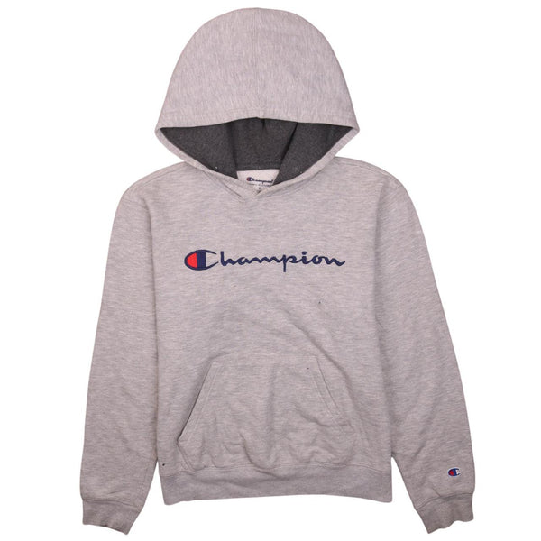 Vintage Champion 90's Grey Spellout Pullover Hoodie XL Womens