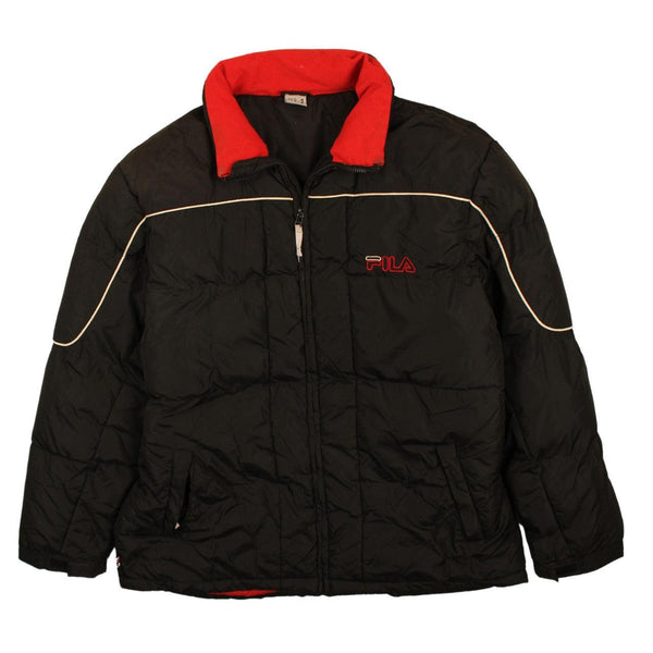 Authentic Fila 90's Black Lightweight Puffer Jacket Men’s XL