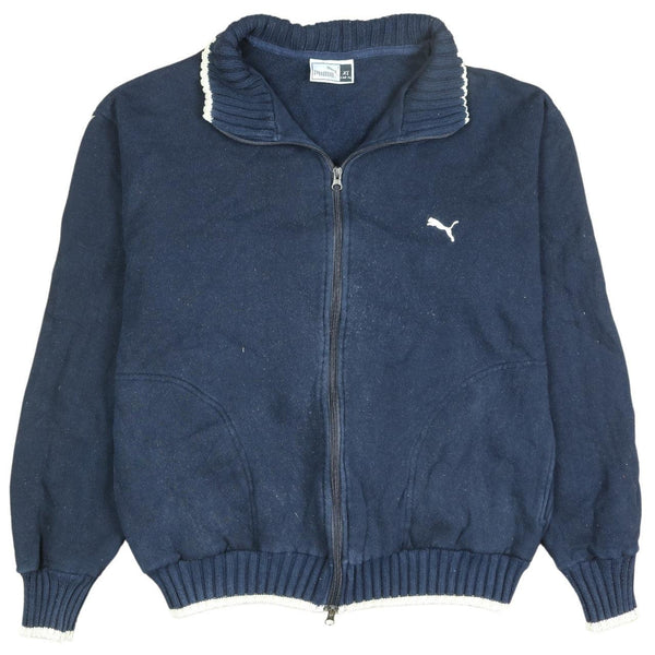 Puma 90's Vintage Heavyweight Full Zip Sweatshirt XL Navy Blue