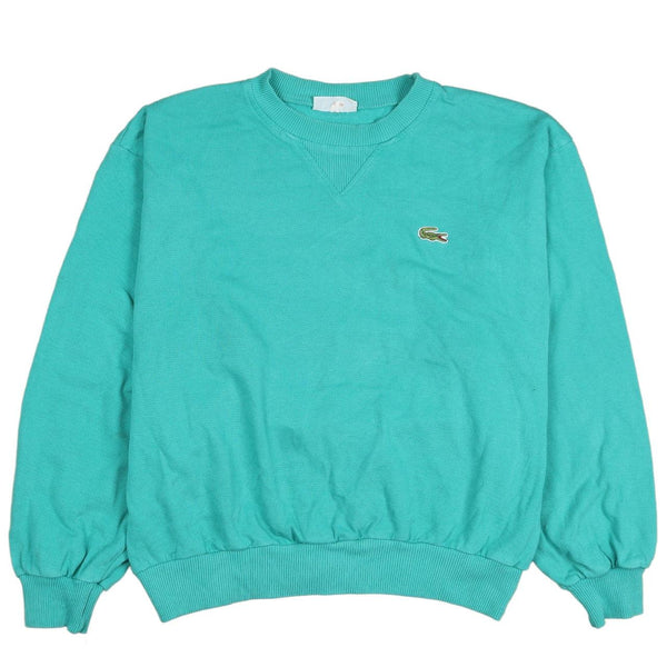 Vintage Lacoste 90's XLarge Green Hooded Crew Neck Sweatshirt Men