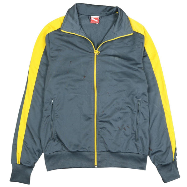 Puma 90's Vintage Grey Full Zip Sweatshirt Men's Small Lightweight