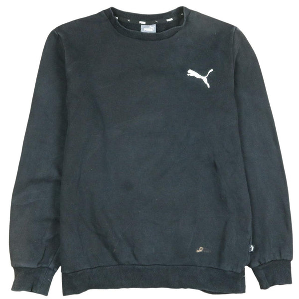 Puma Men's 90s Vintage Heavyweight Black Crew Neck Sweatshirt Small
