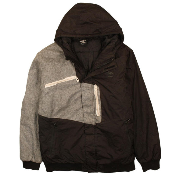 Umbro Vintage 90's XLarge Black Hooded Windbreaker Jacket
