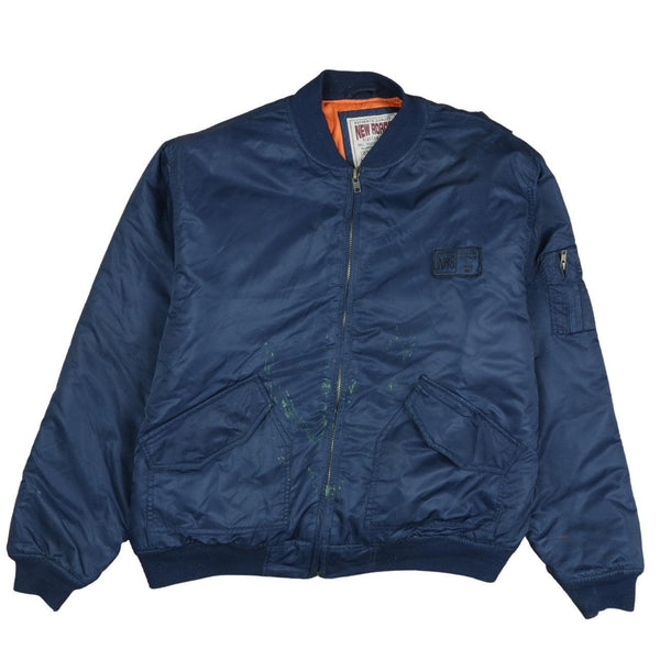 Men's XXL Navy Blue Lightweight Windbreaker Full Zip 90's Active