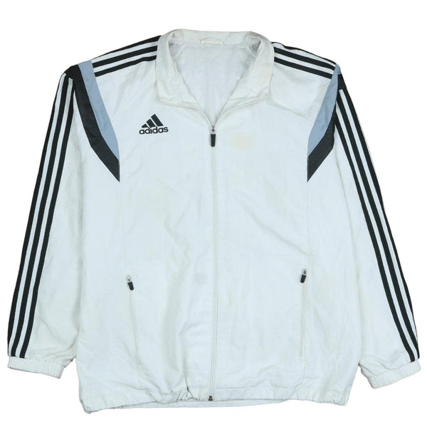 Adidas 90's Vintage Striped Sleeve Windbreaker Jacket XL White