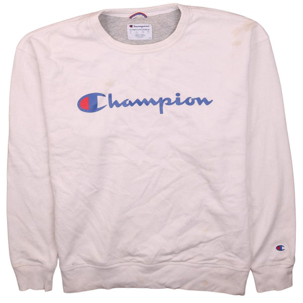 Champion 90s Vintage Spellout Crew Neck Sweatshirt XL White Men’s