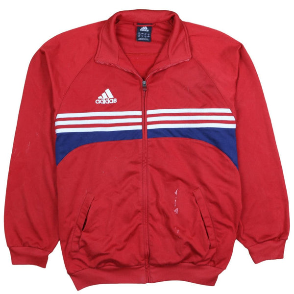 Adidas Vintage 90's Red Full Zip Sweatshirt XL Lightweight Retro