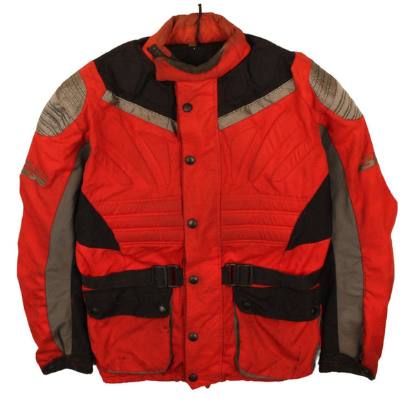 Vintage 90's Red Heavyweight Button Up Windbreaker Jacket Men M