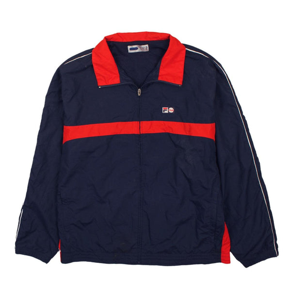 Fila 90's Retro Windbreaker Jacket Large Lightweight Zip Navy Blue